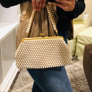 little vintage purse with pearly beads